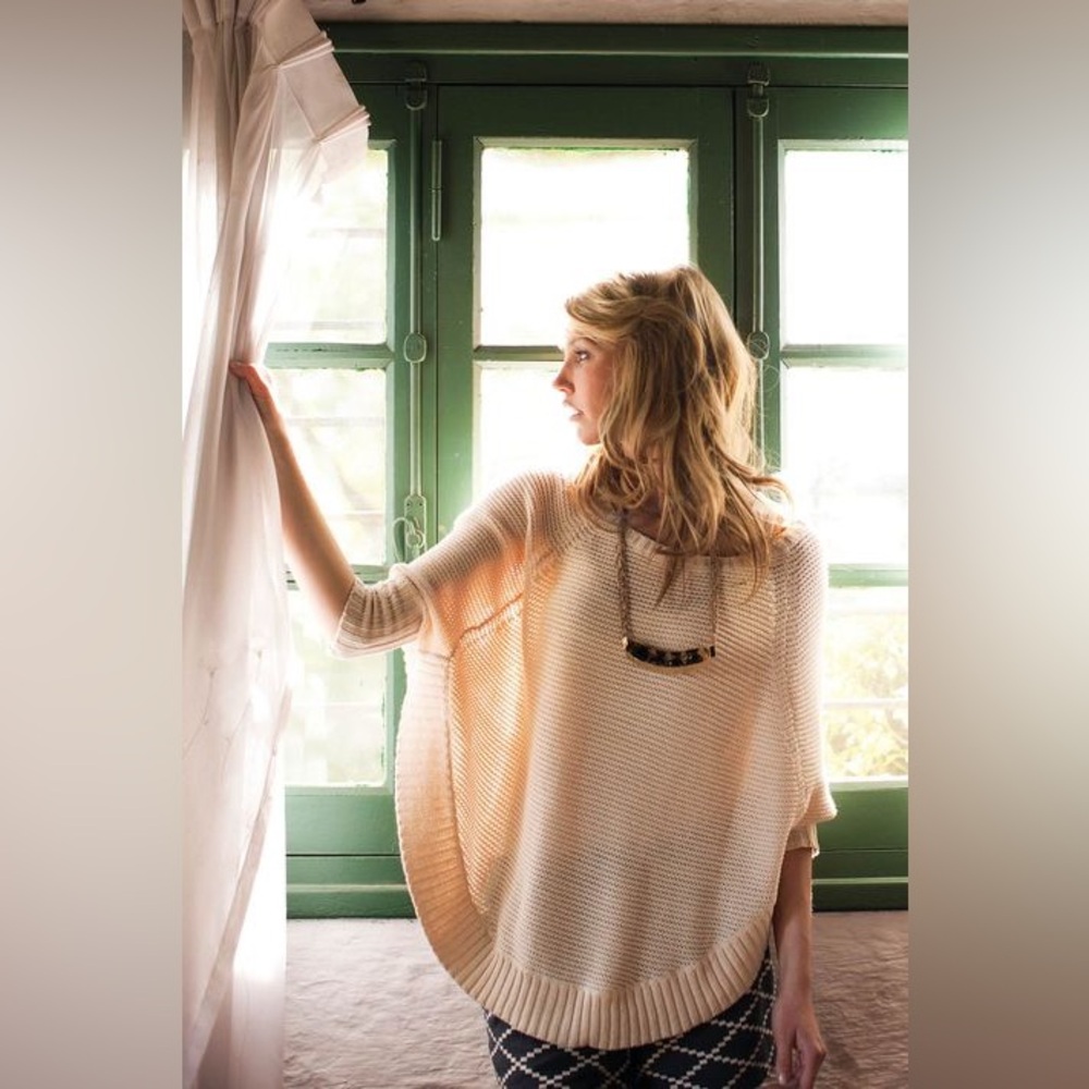 SPARROW X ANTHROPOLOGIE Women's Cream light weight cotton  Sweater s